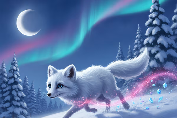 Jeu Frost Fox Run — un renard arctique qui file sur une rivière gelée